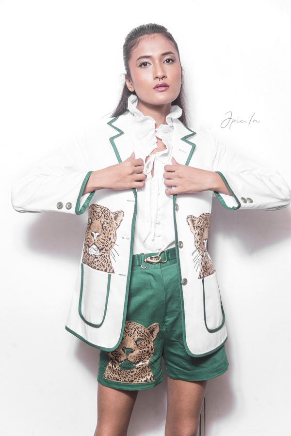 The Green Cheetah Face Shorts