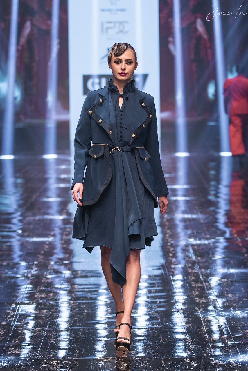 BHOOMI TRIVEDI-The Royal Military Jacket & Dress Set