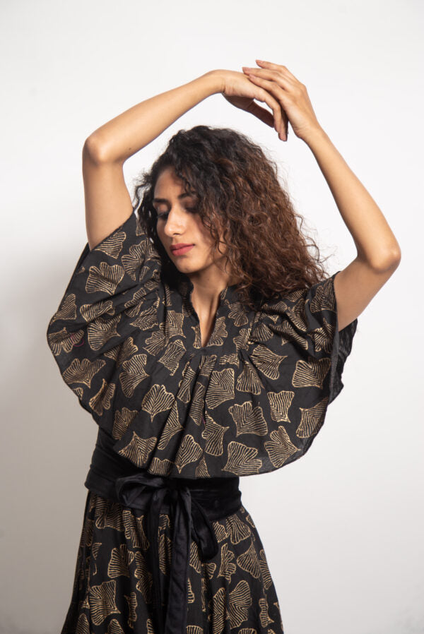 The Black Shell Cape Dress