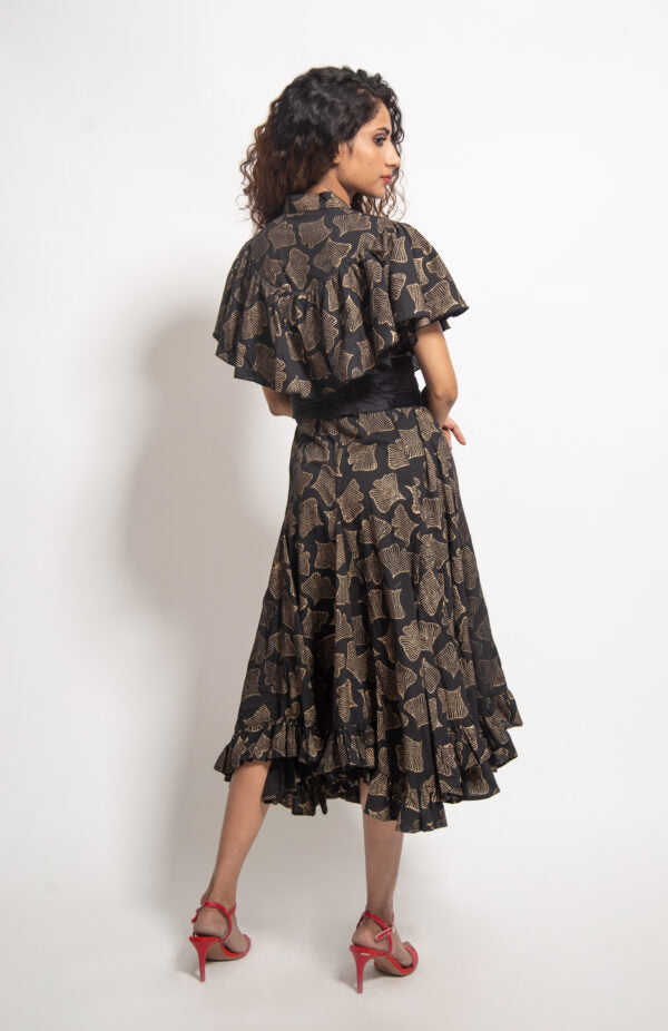 The Black Shell Cape Dress