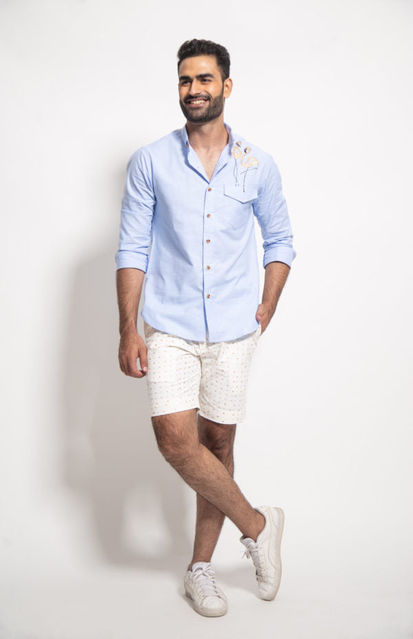 The Blue Oxford Flamingo Shirt