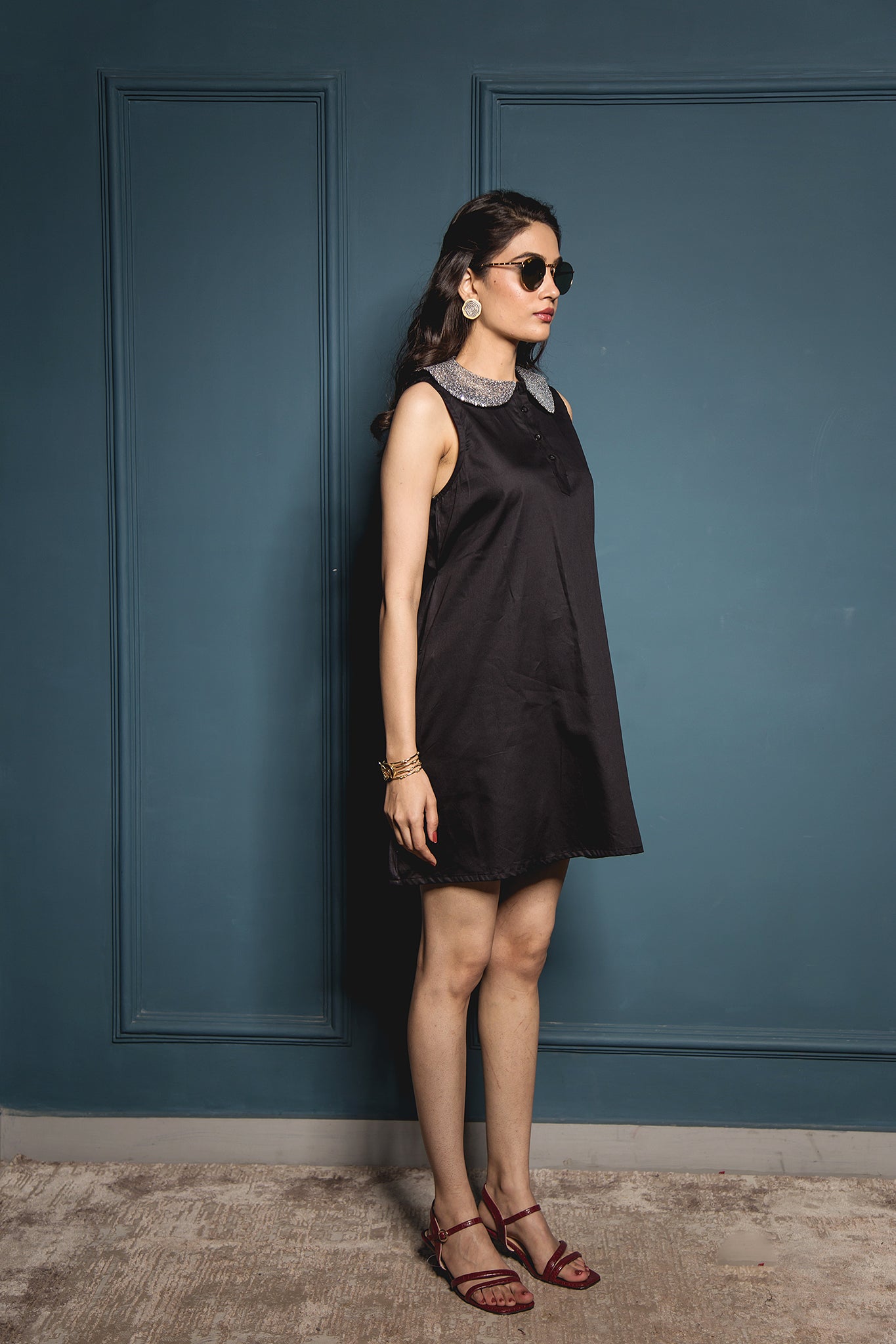 The Sequinned Collar Shift Dress