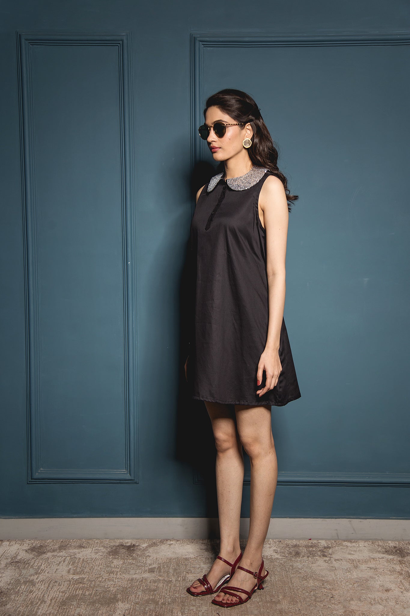 The Sequinned Collar Shift Dress
