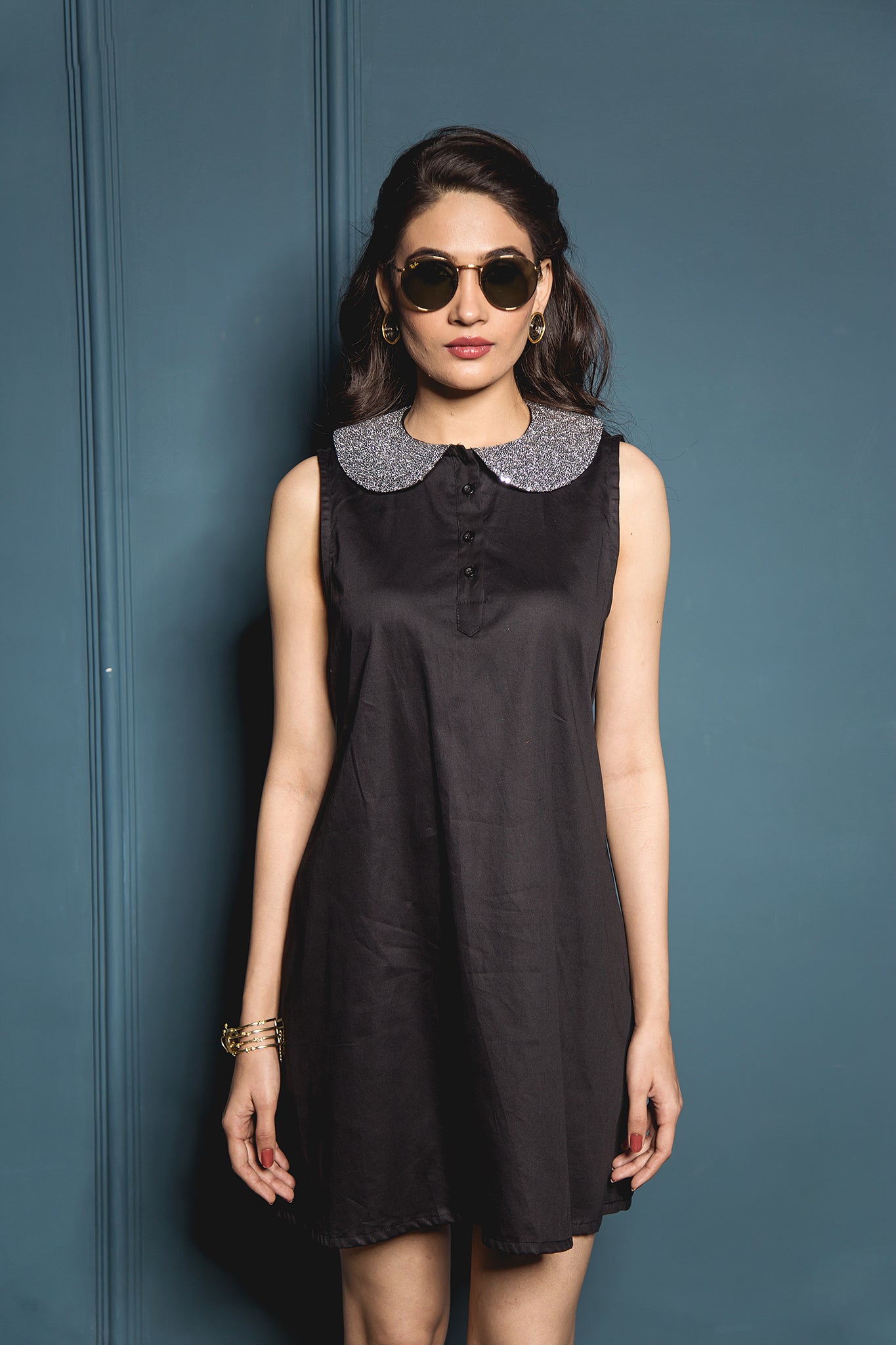 The Sequinned Collar Shift Dress