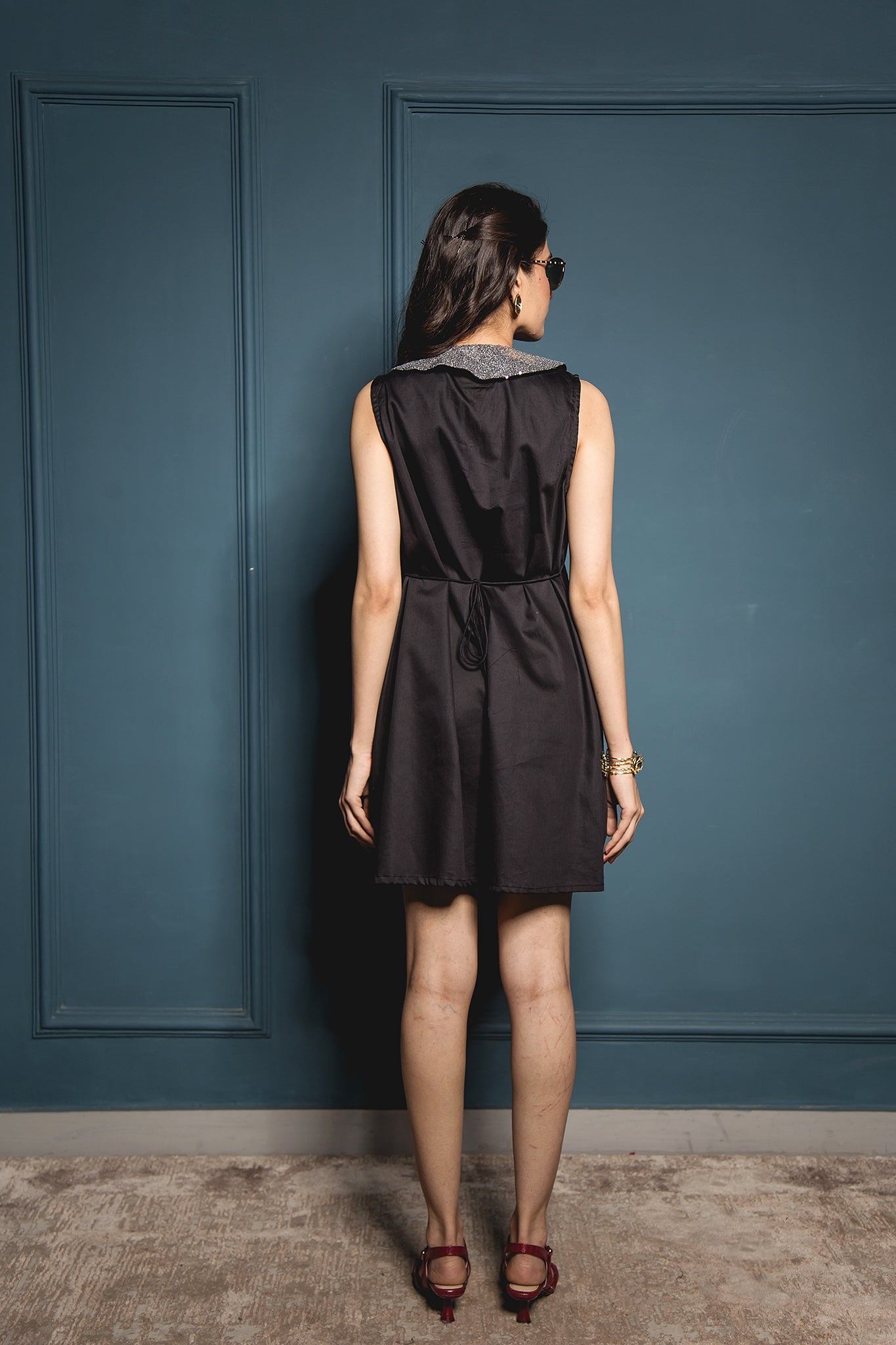 The Sequinned Collar Shift Dress