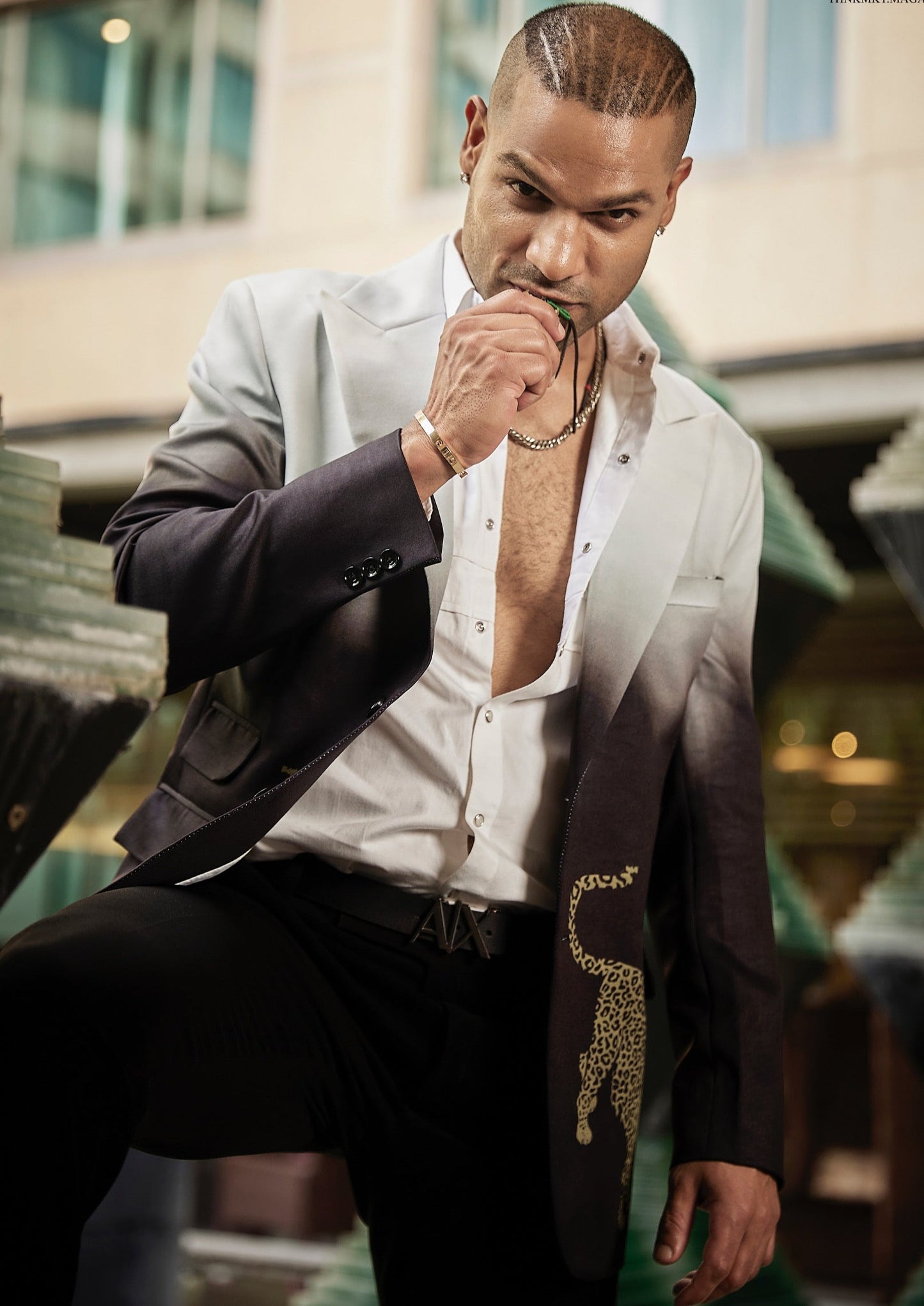 SHIKHAR DHAWAN- The Smokey Ombre Cheetah Jacket