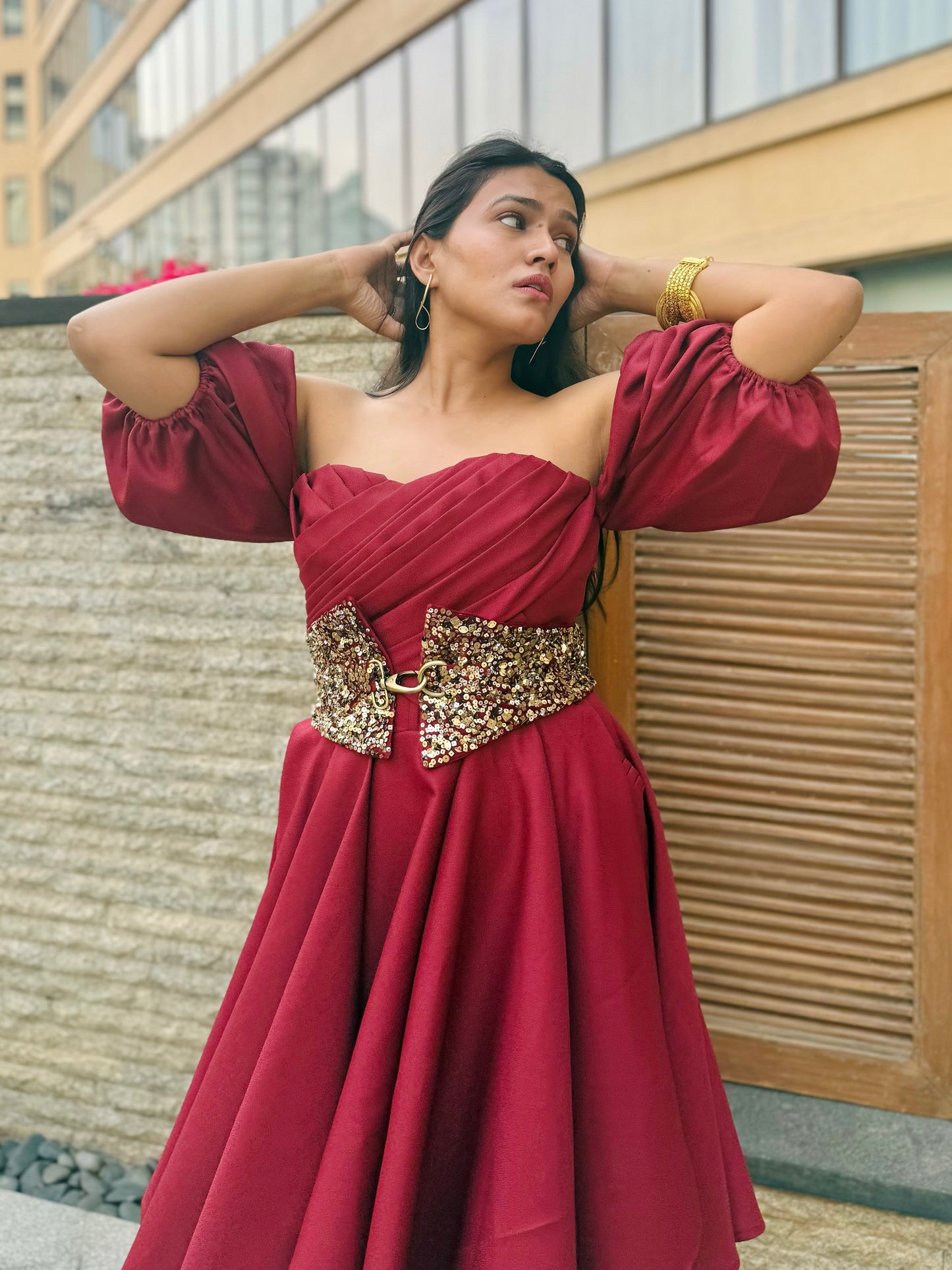 The Alexandria Crimson Dress