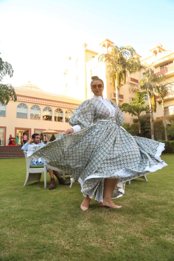 The Green Nazar Pleated Long Dress