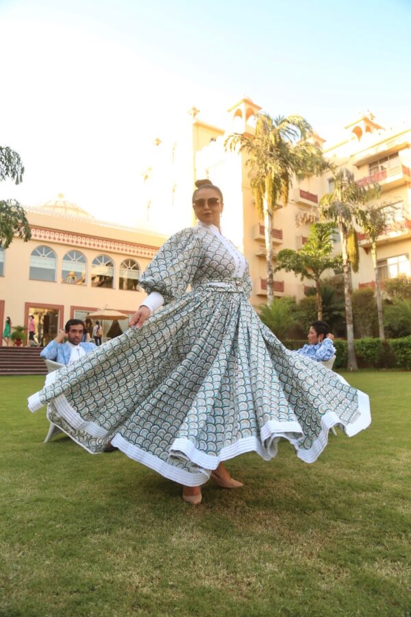 The Green Nazar Pleated Long Dress