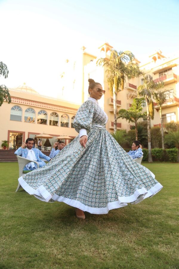 The Green Nazar Pleated Long Dress