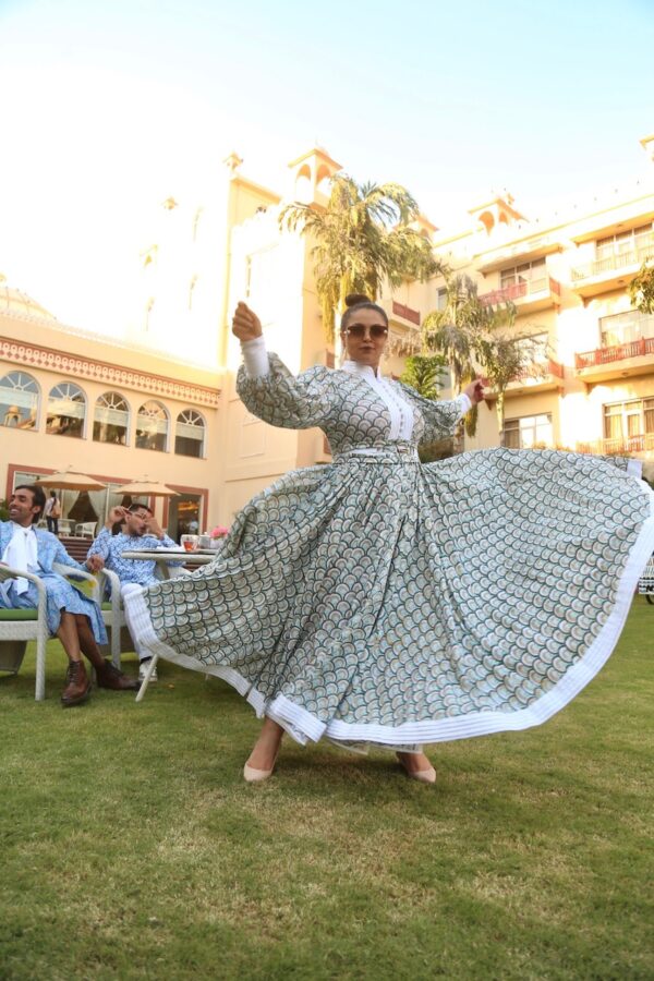 The Green Nazar Pleated Long Dress