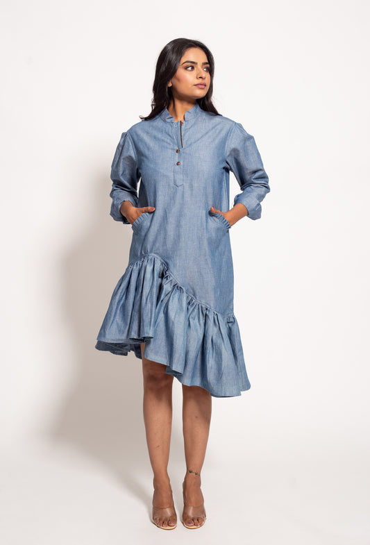 The Oxford Tapered Ruffle Dress