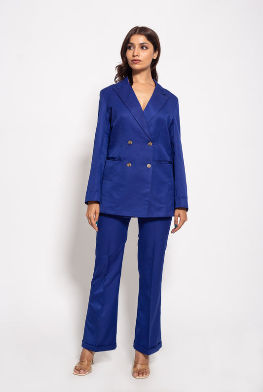 The Blue Textured Power Suit