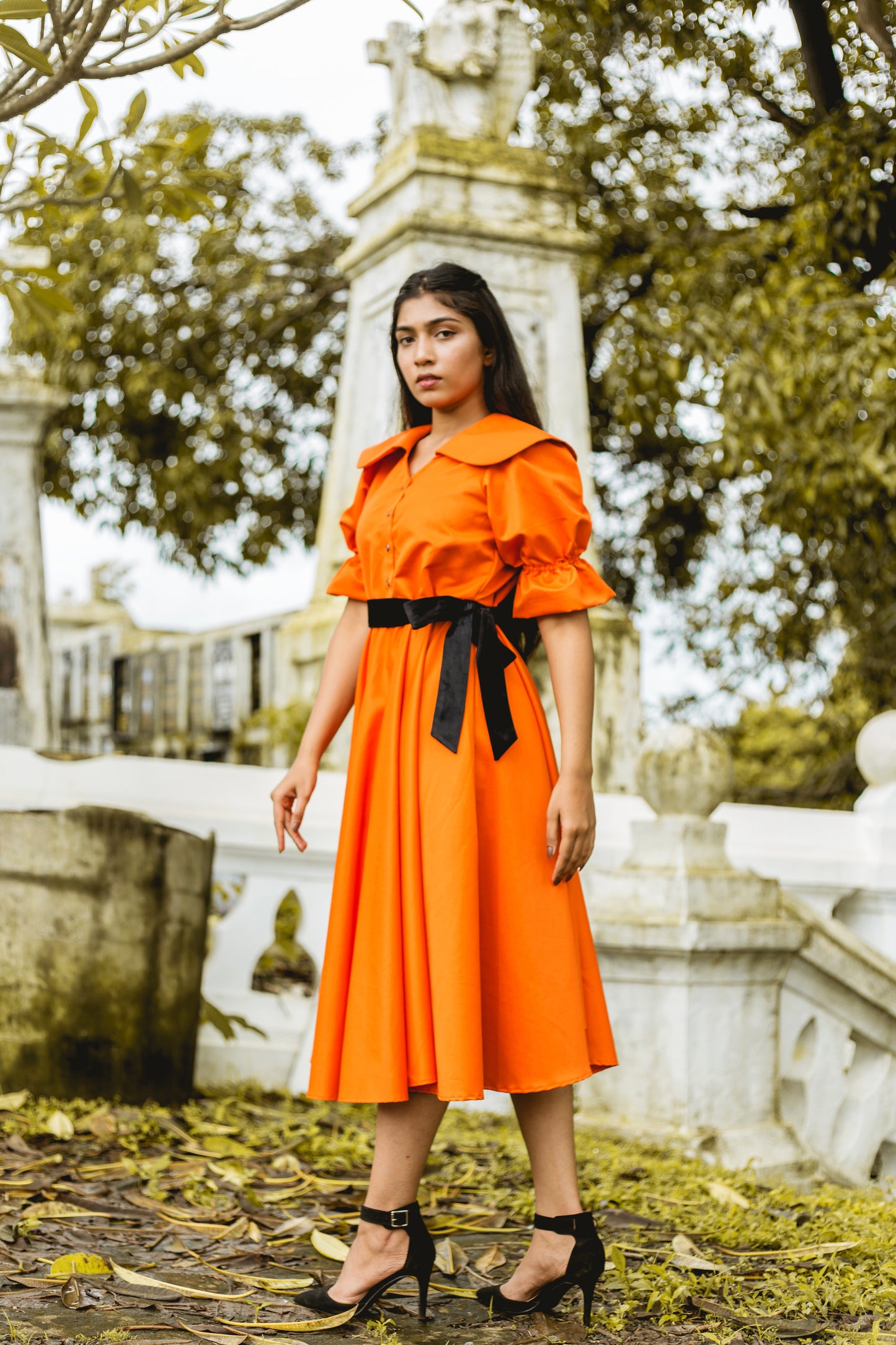 The Orange Cape Dress