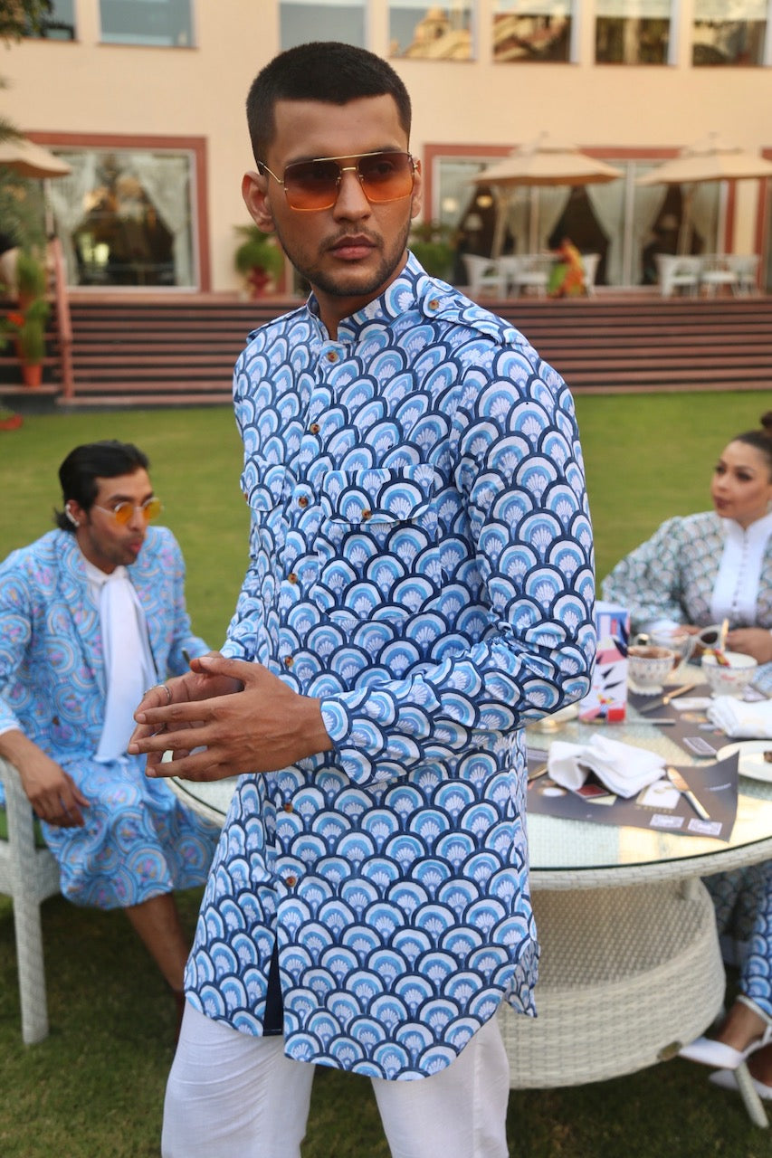 The Blue Nazar Kurta