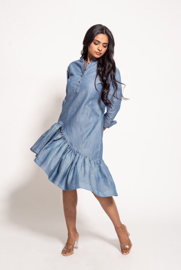 The Oxford Tapered Ruffle Dress