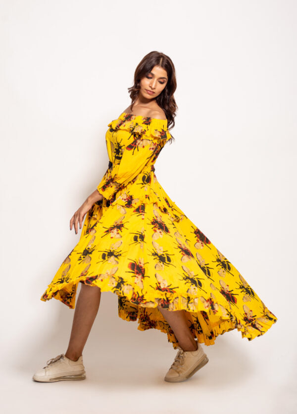 The Yellow Bee Asymmetric Dress