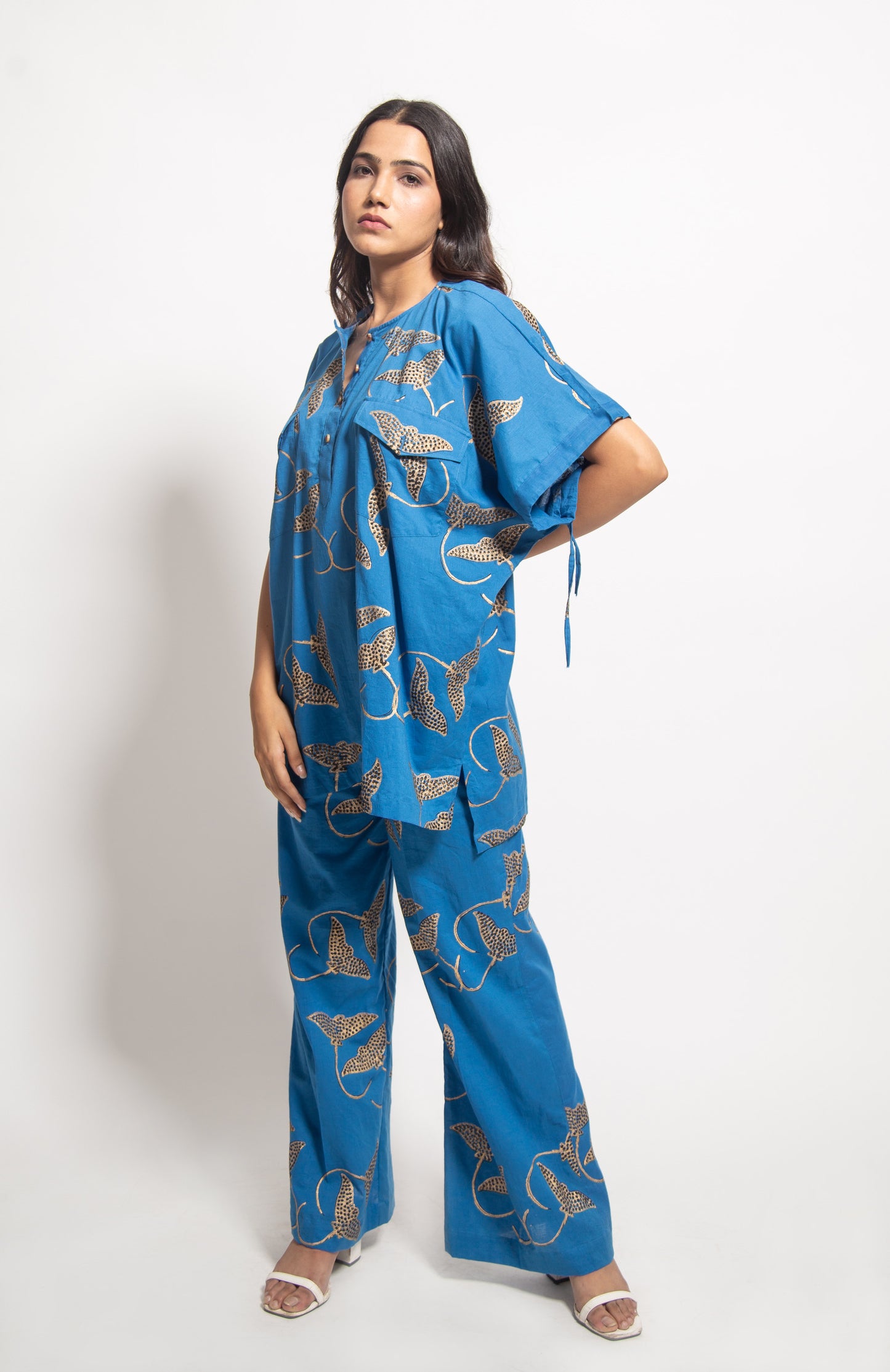 The Blue Stingray Drawstring Cordinate Set