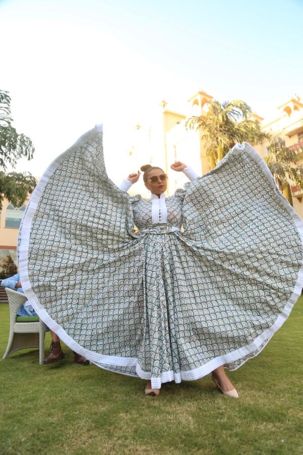 The Green Nazar Pleated Long Dress