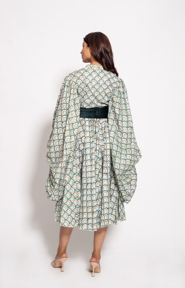 The Green Nazar Oversize Sleeve Dress