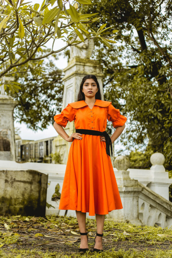 The Orange Cape Dress