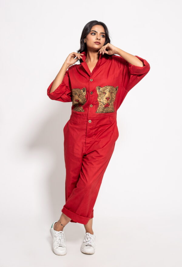 The Red Cheetah Face Jumpsuit