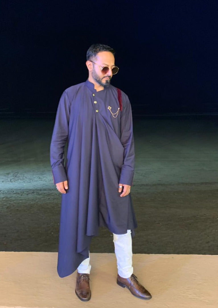 NIKHIL CHINAPA-The Aymmetrical Drape Kurta