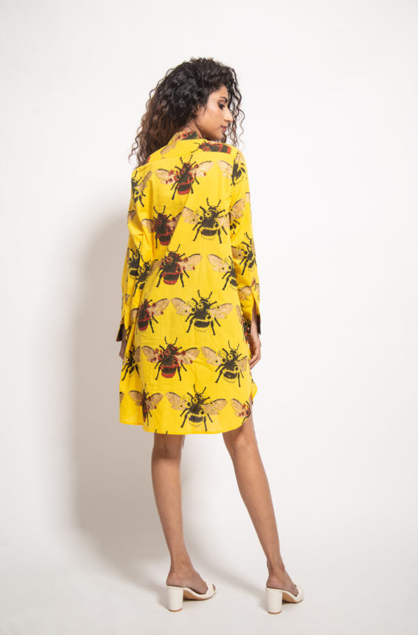 The Yellow Bee Side Button Dress