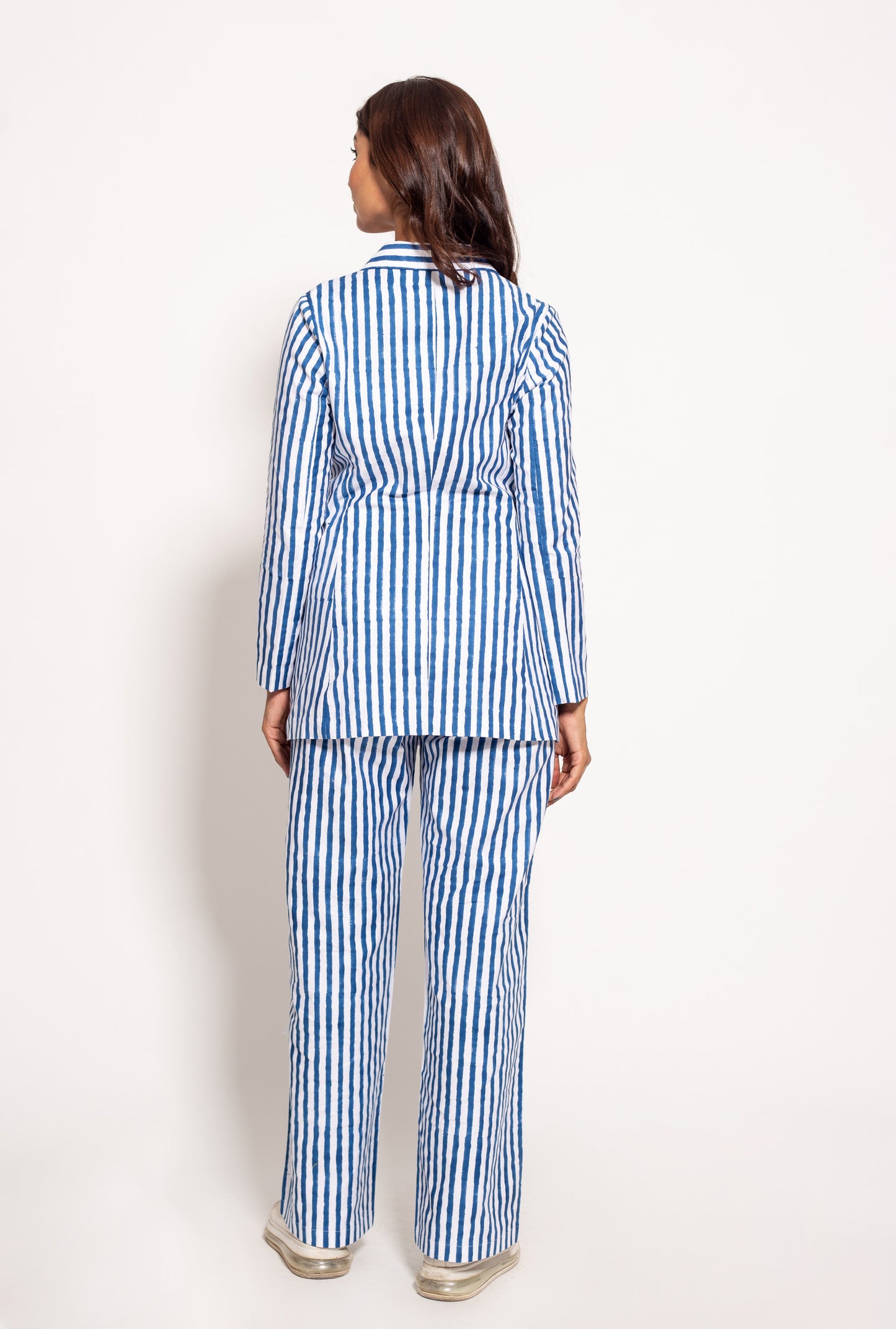 The Blue Watercolor Stripe Women Pants