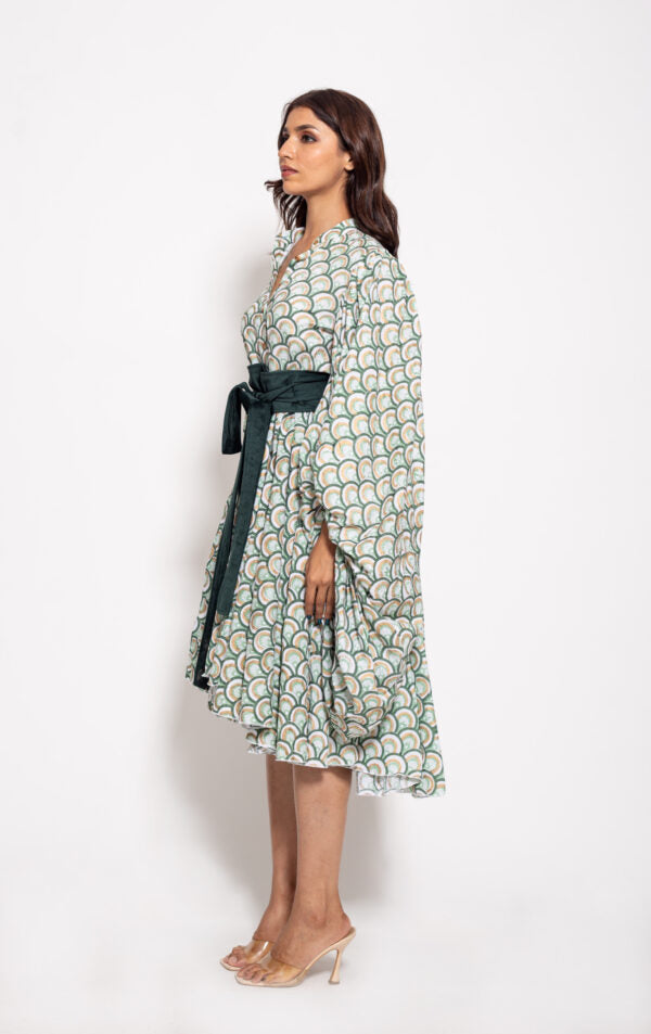 The Green Nazar Oversize Sleeve Dress