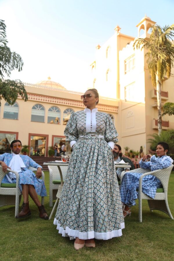 The Green Nazar Pleated Long Dress