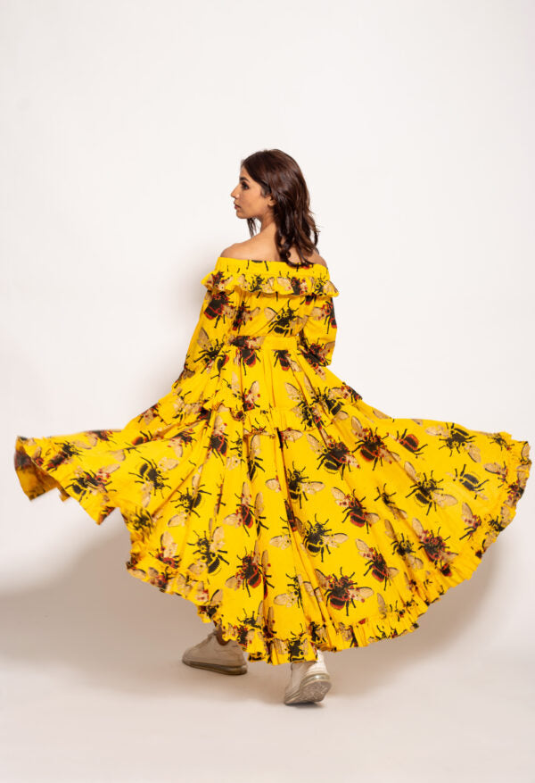 The Yellow Bee Asymmetric Dress