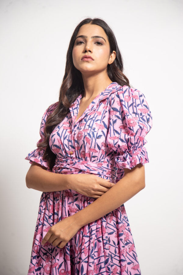 The Pink Jungle Full Ruffle Dress