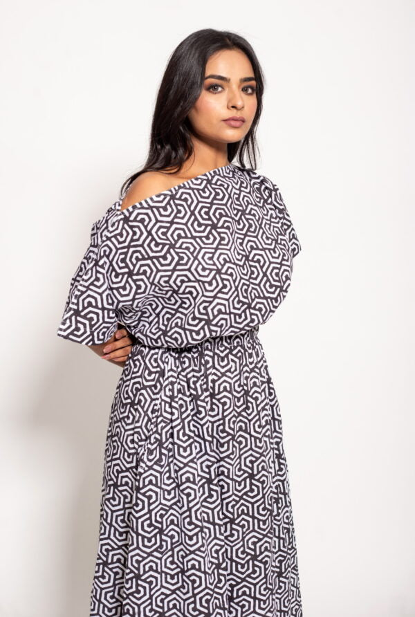 The Geometry Drop Shoulder Dress