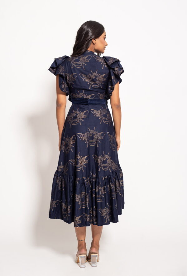 The Blue Bee Crossover Ruffle Dress