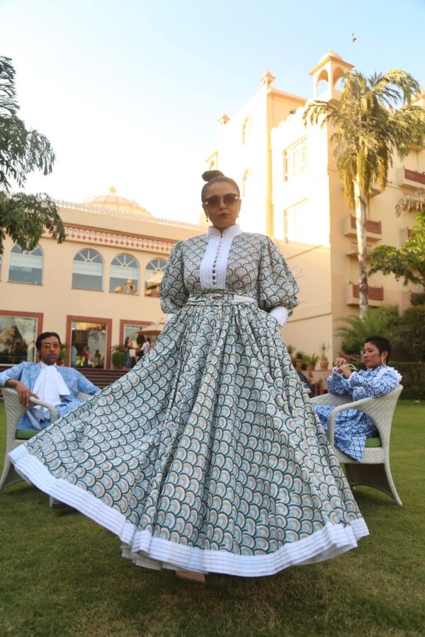 The Green Nazar Pleated Long Dress