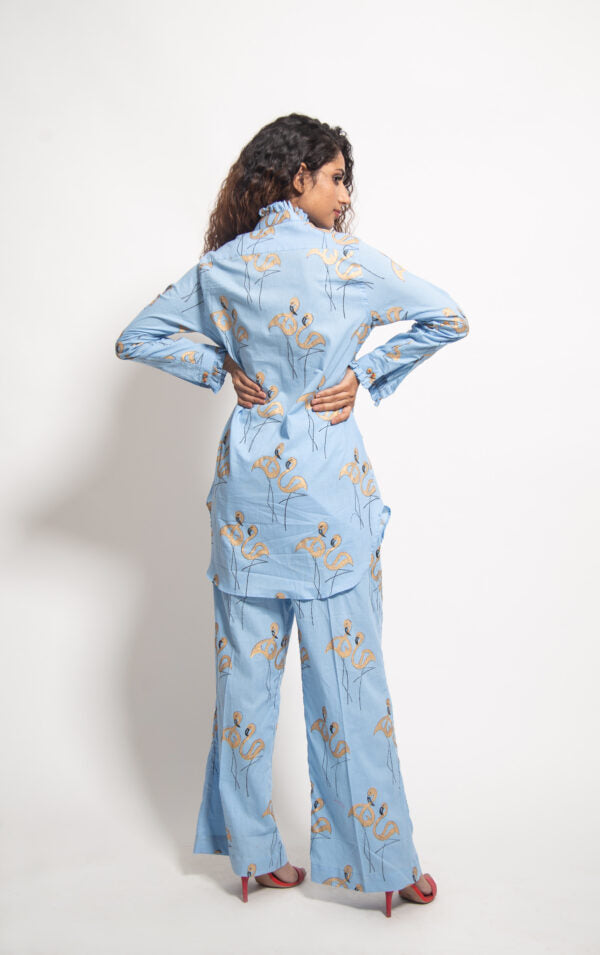 The Blue Flamingo Drawstring Cordinate Set