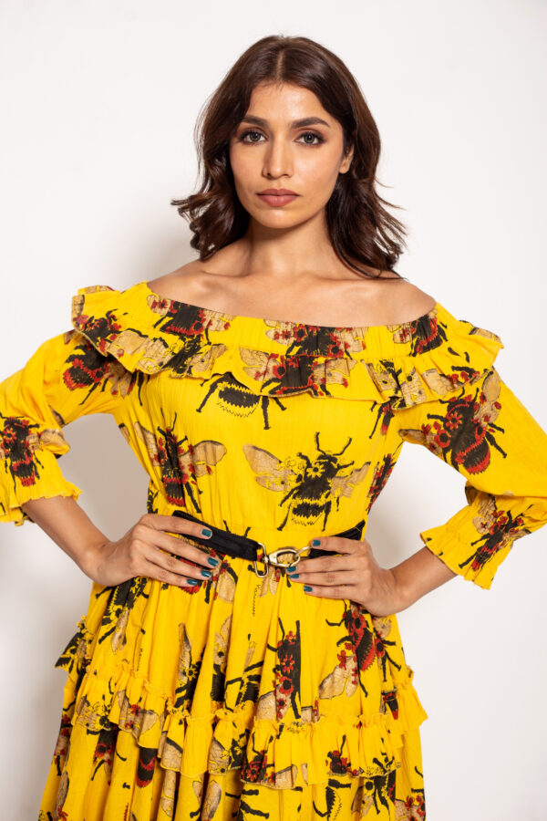 The Yellow Bee Asymmetric Dress