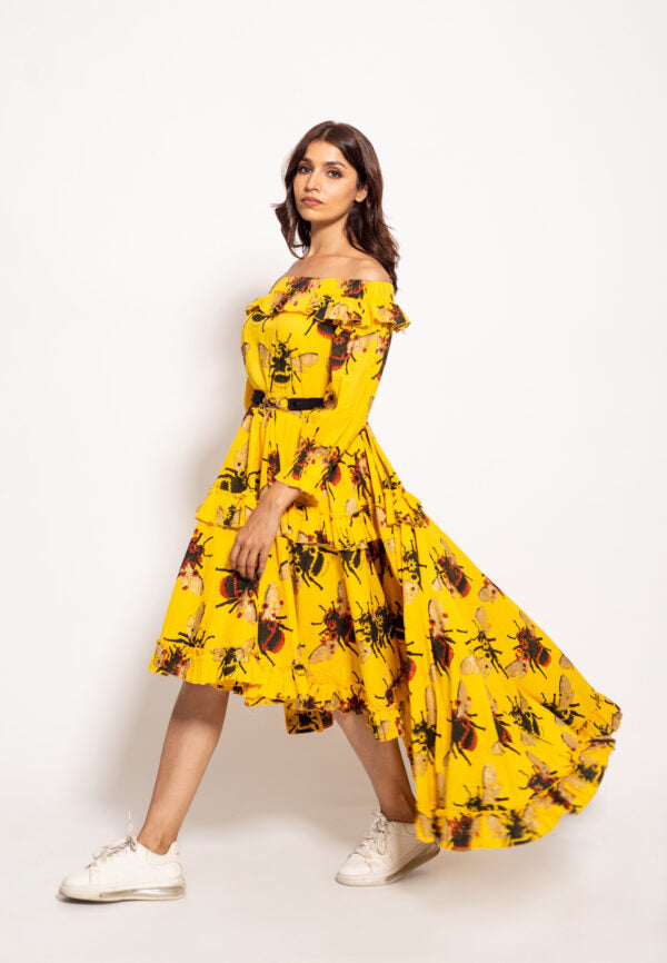 The Yellow Bee Asymmetric Dress