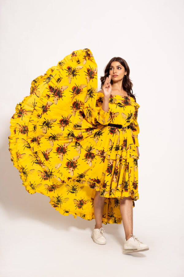 The Yellow Bee Asymmetric Dress