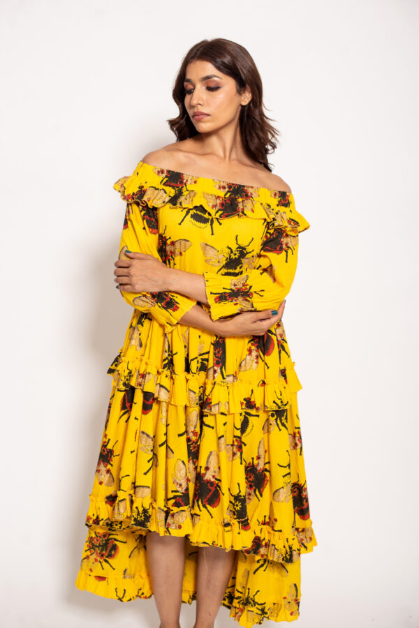 The Yellow Bee Asymmetric Dress