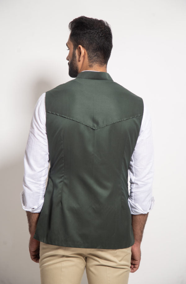 The Green Buckled Sleeveless Jacket