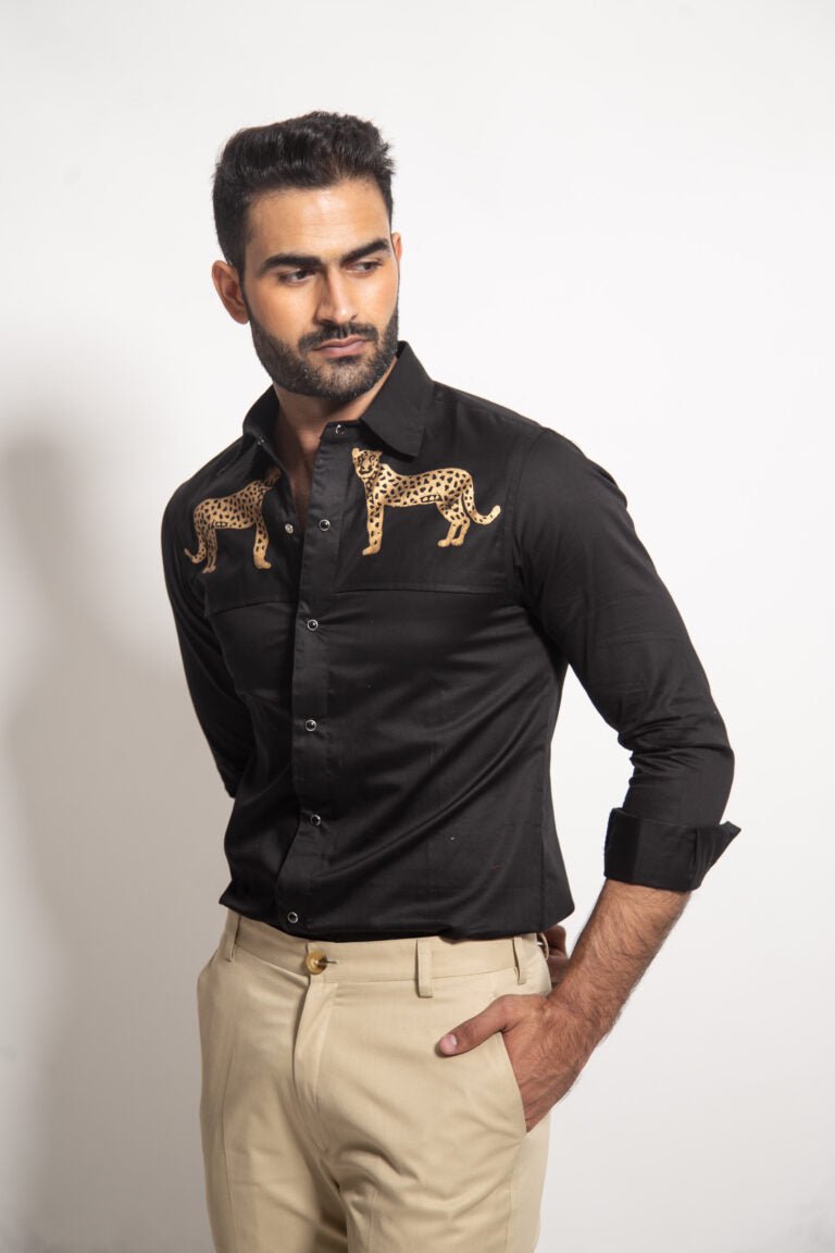 The Black Cheetah Panel Shirt