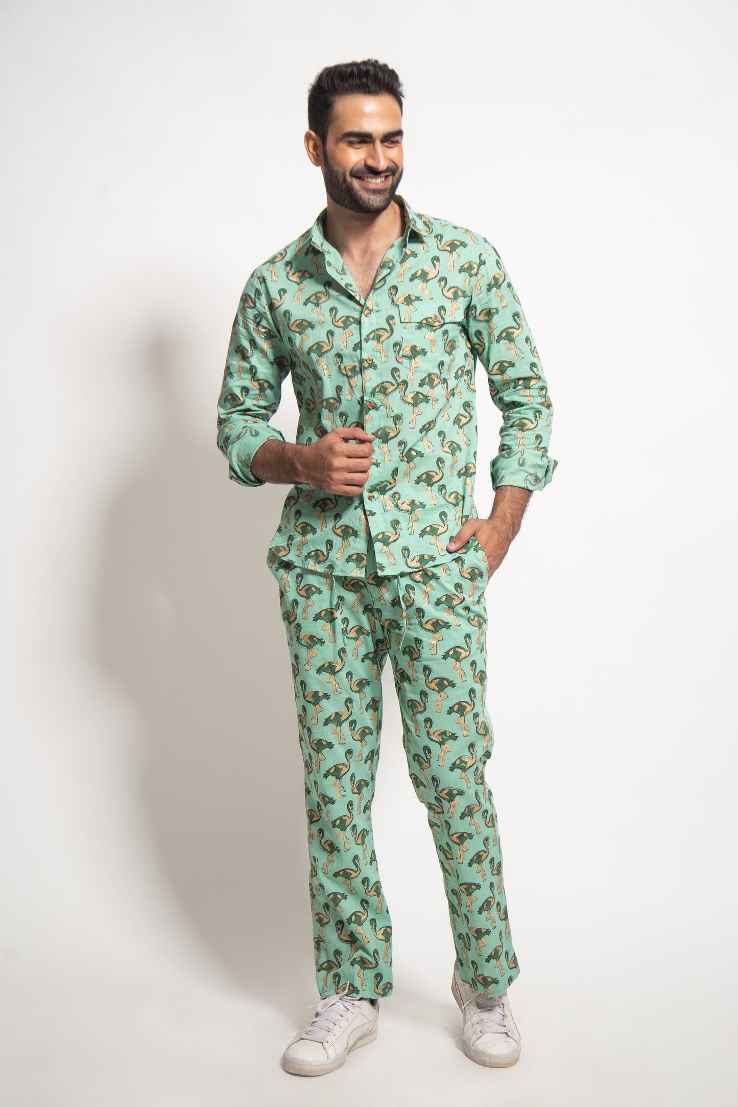 The Man Green Flamingo Coordinate Set