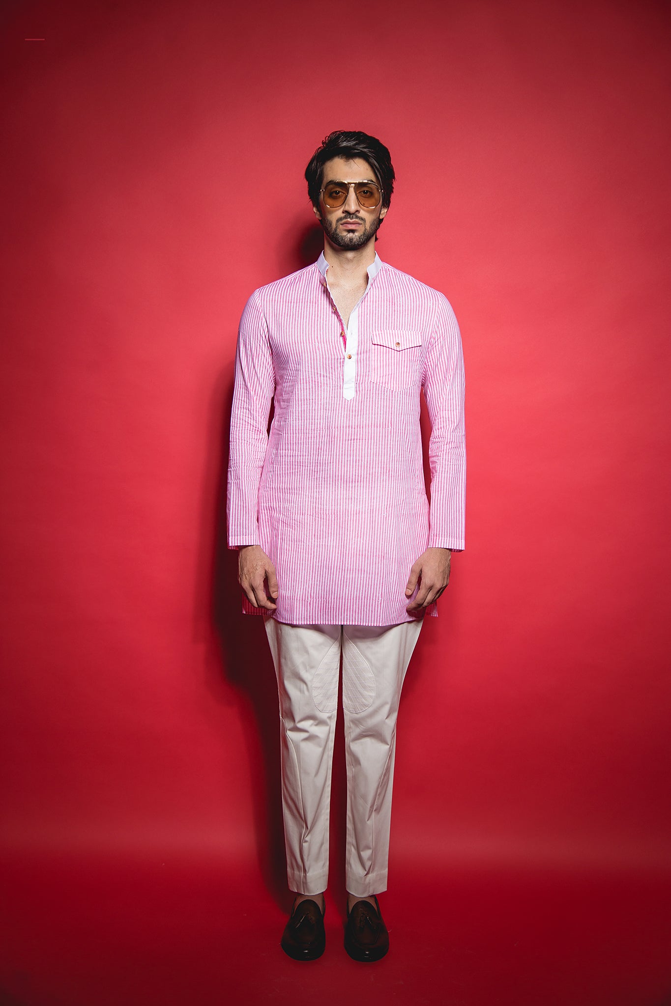 The Pink Stripe Classic Kurta