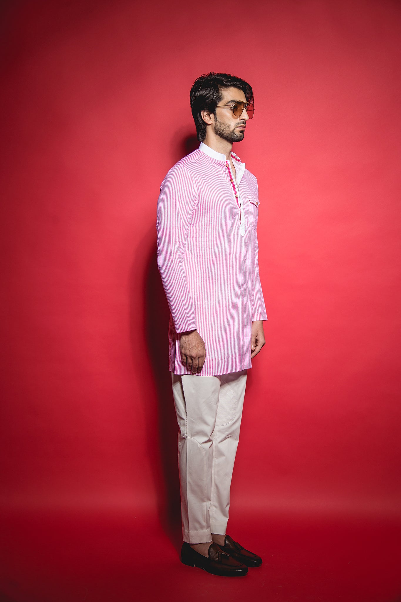 The Pink Stripe Classic Kurta