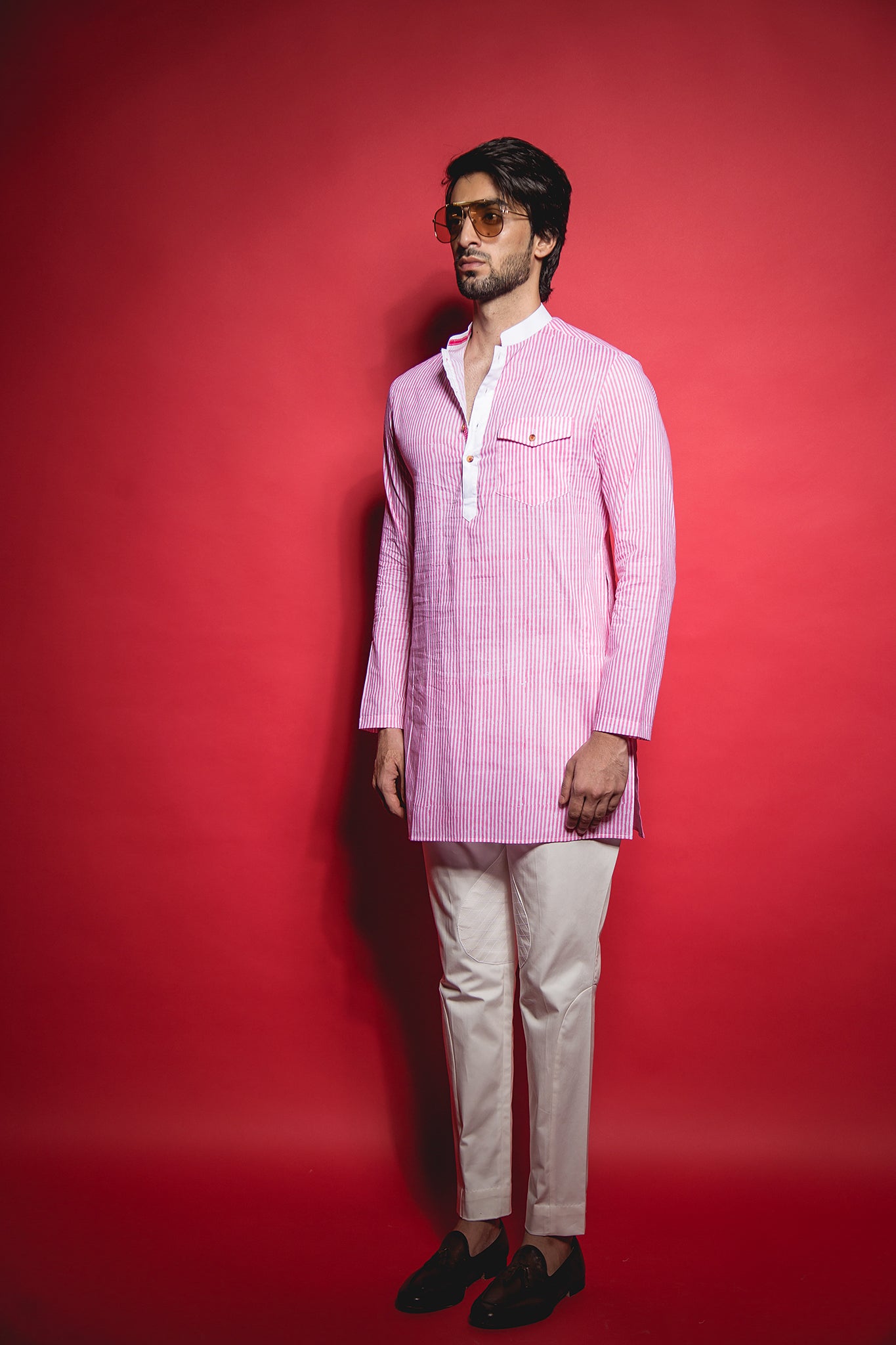 The Pink Stripe Classic Kurta