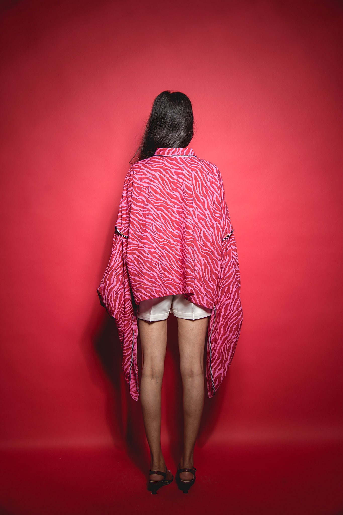 The Pink Red Zebra Drape Shirt