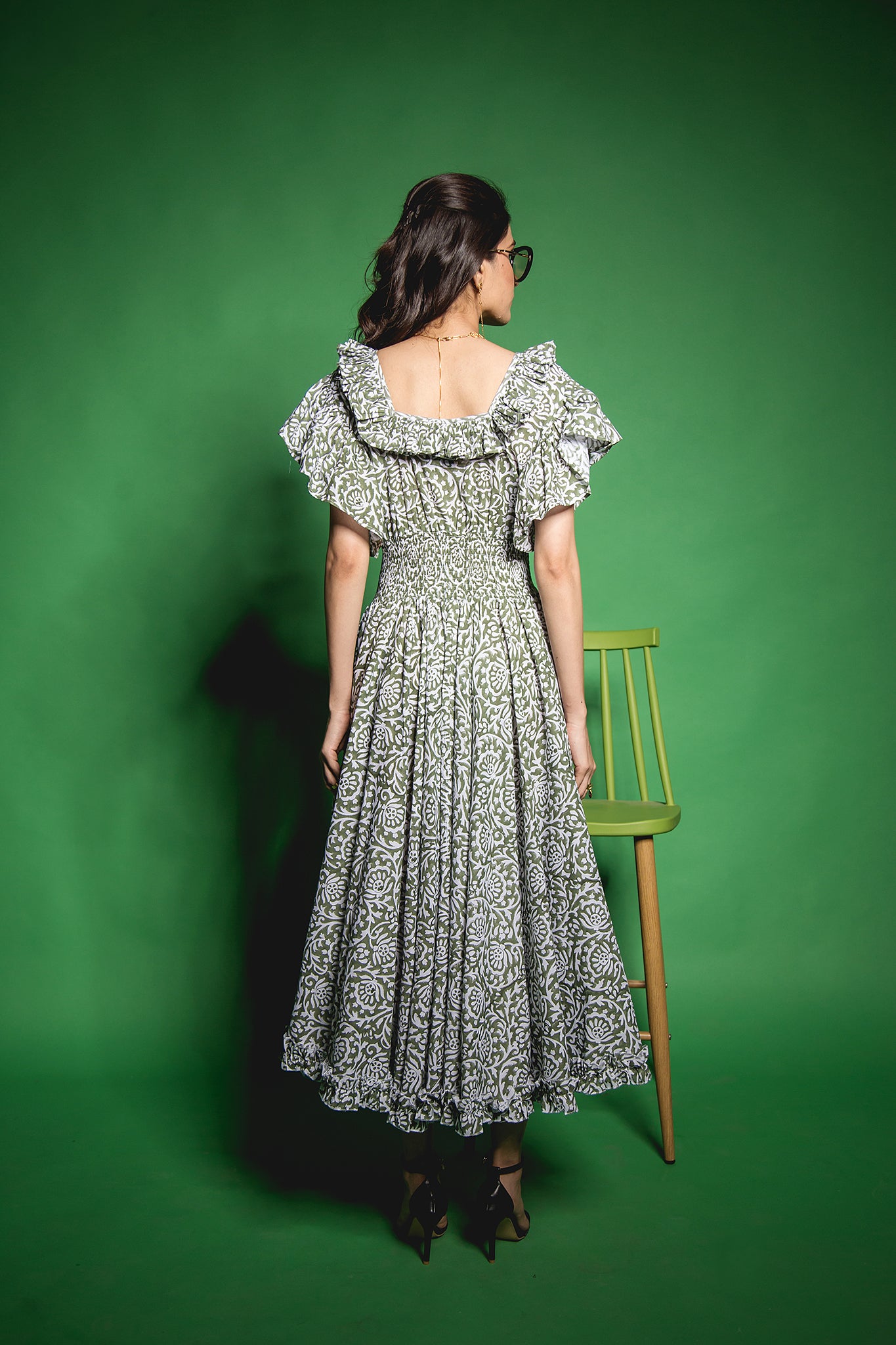 The Green Gadh Bobbin Waist Dress