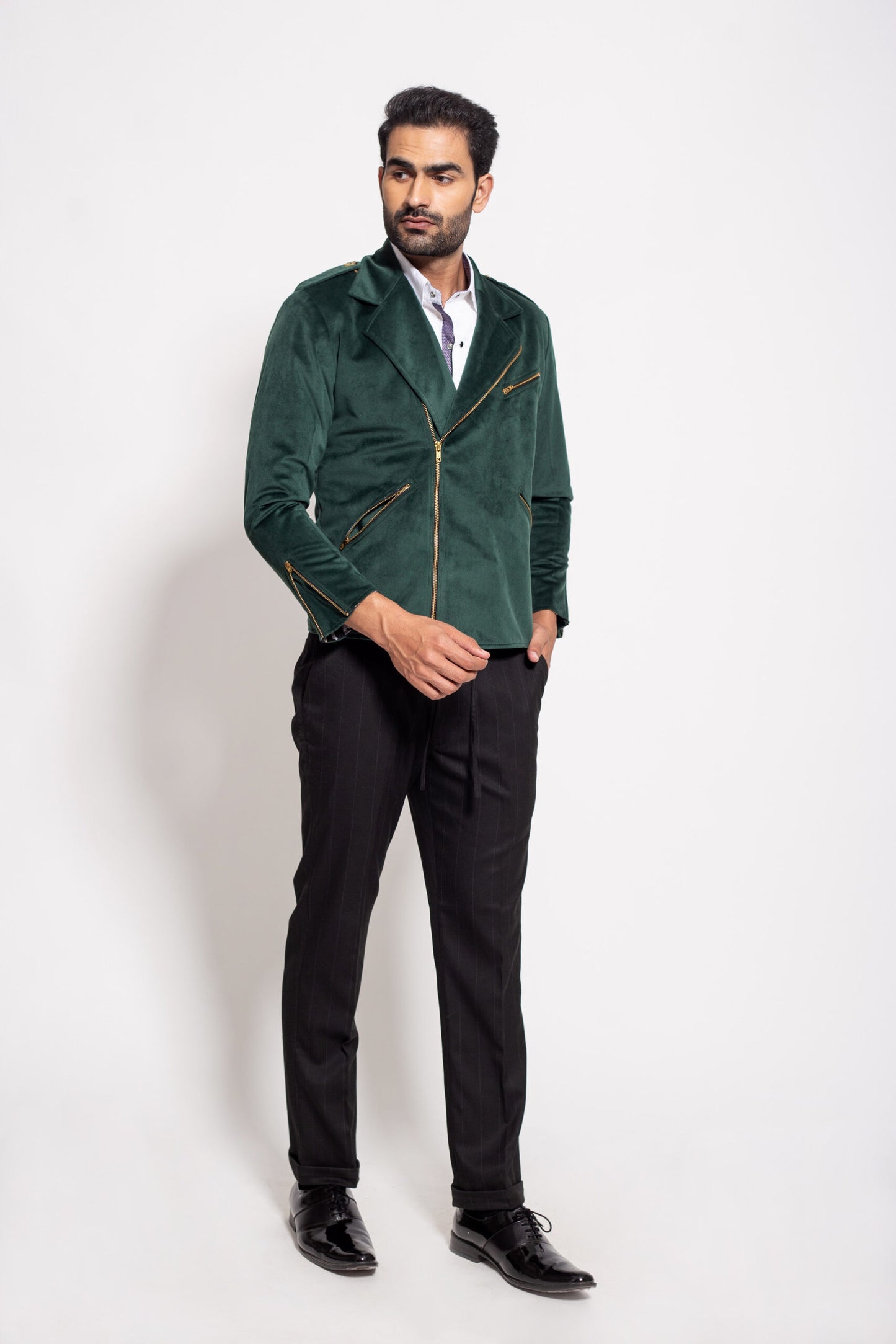 The green biker jacket